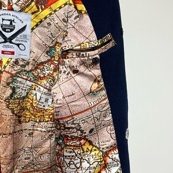 NWT Hudson Outerwear Color Block Double Breasted Coat Womens M - Picture 7 of 9